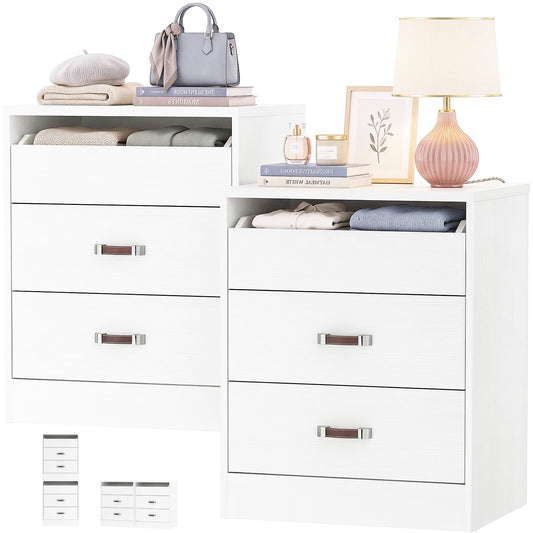 Closet Drawers Set of 2, Wood Closet Organizers and Storage