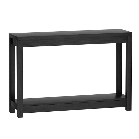 47" Farmhouse Wood Narrow Console Table with Open Storage Shelves: Entryway/Sofa Table, Easy Assembly, Embossed Wood