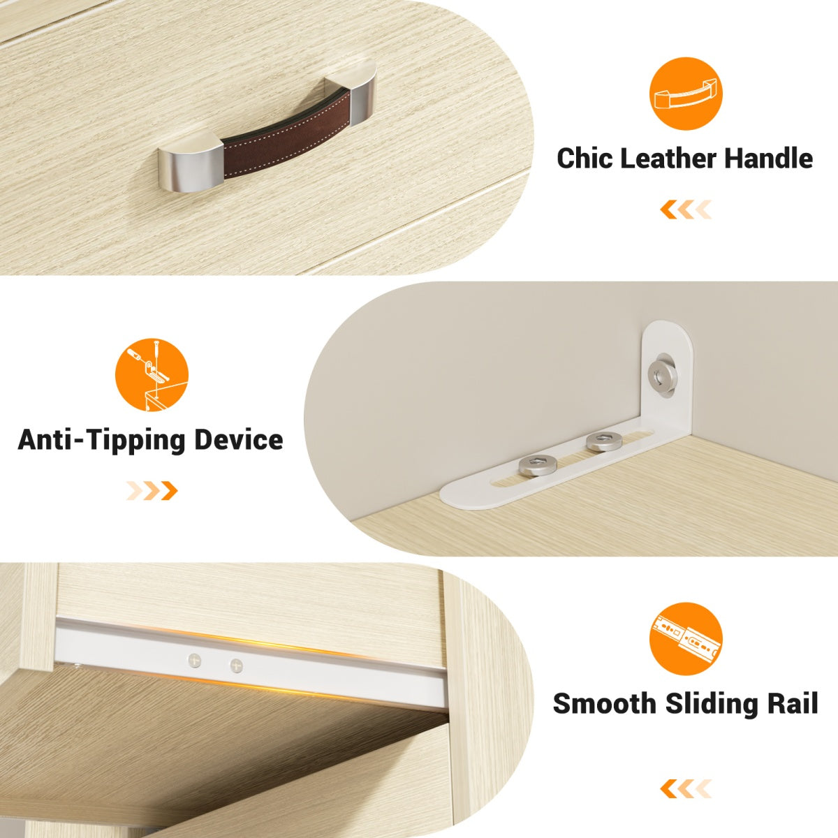 8FT Closet Organizer System with Partition Storage Spaces, Drawers, Shelves, Hanging Rods