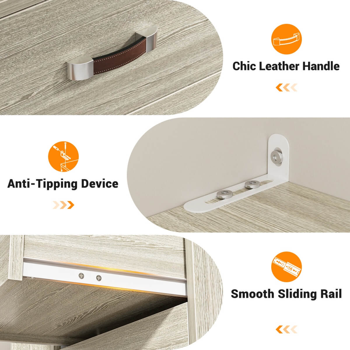 8FT Closet Organizer System with Partition Storage Spaces, Drawers, Shelves, Hanging Rods