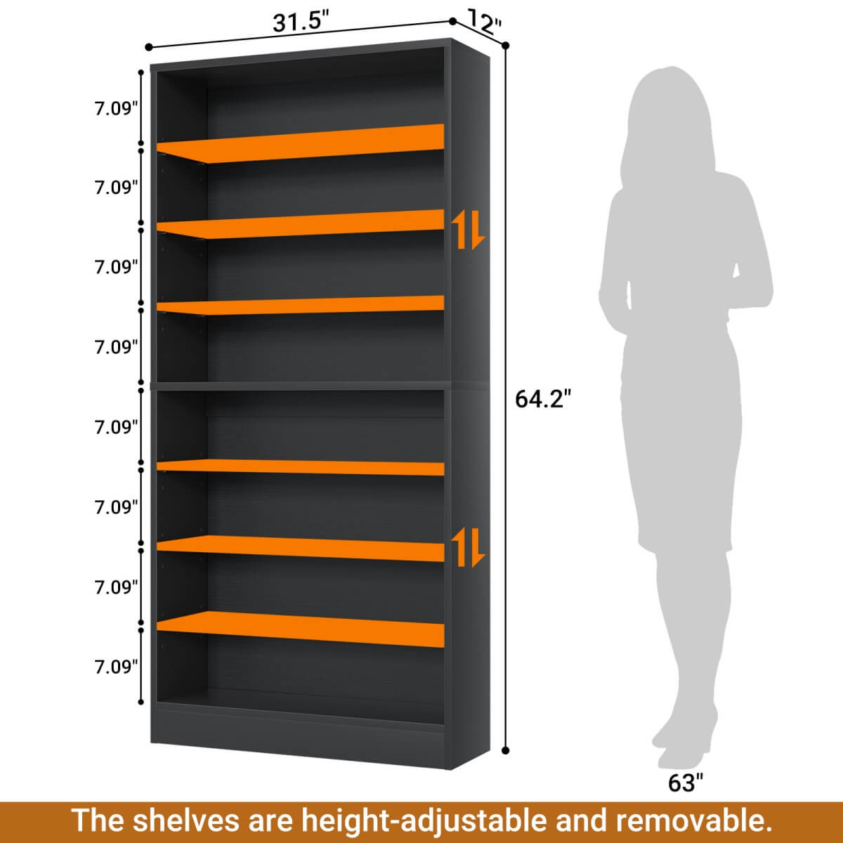 9-Tier Wood Tall Shoe Cabinet, Adjustable, 32-36 Pairs of Shoes Capacity