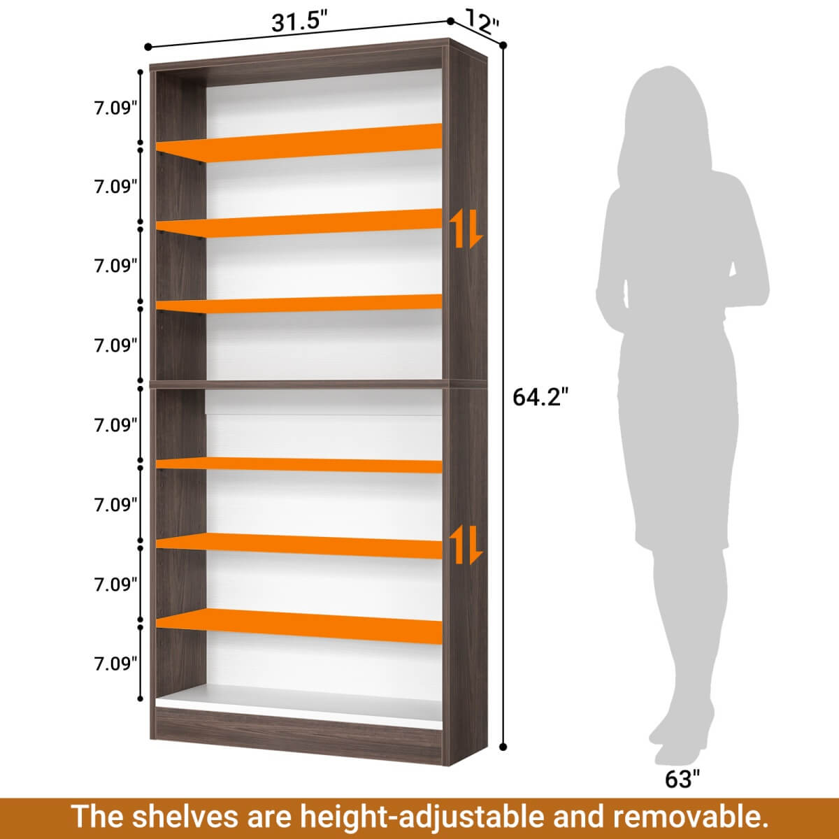 9-Tier Wood Tall Shoe Cabinet, Adjustable, 32-36 Pairs of Shoes Capacity