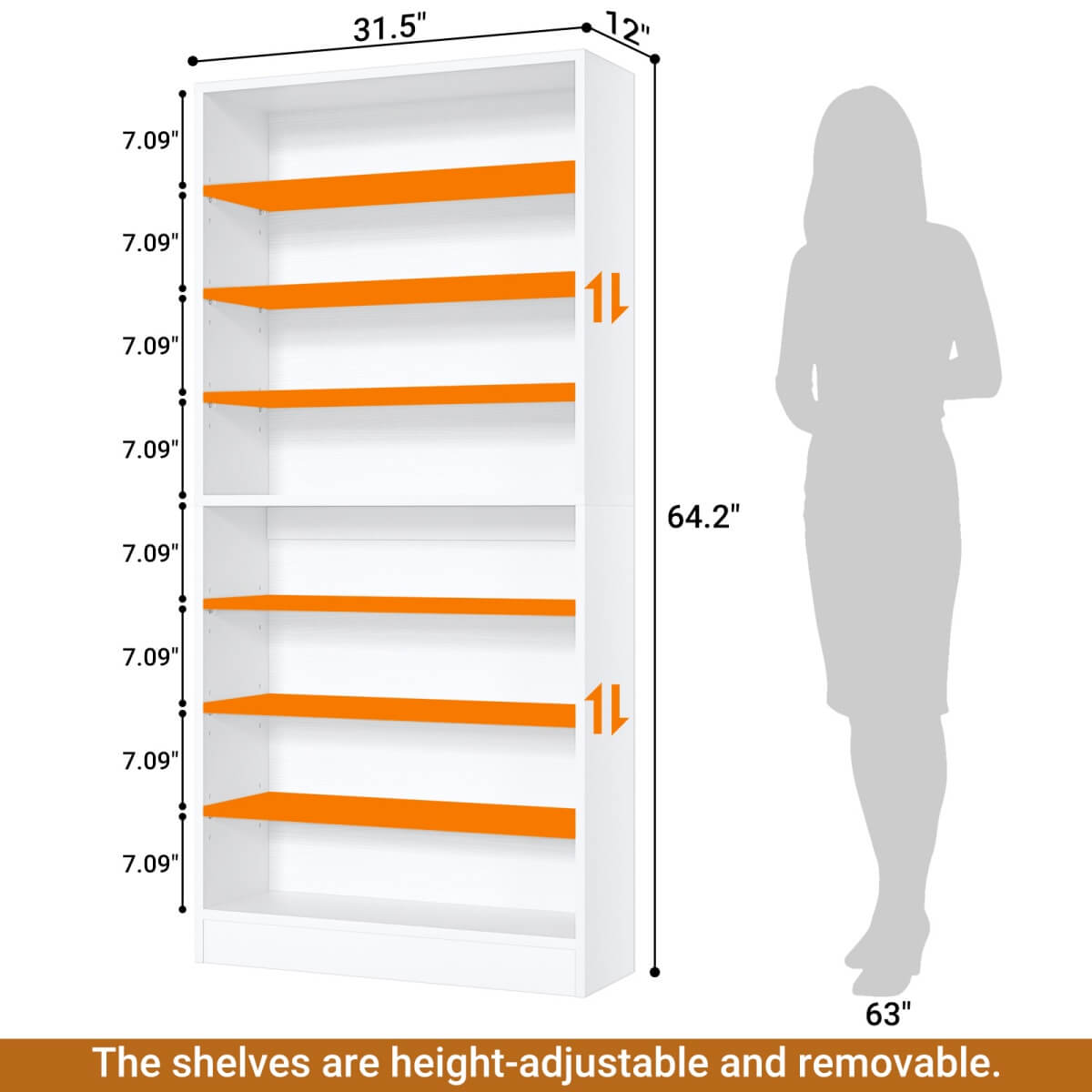 9-Tier Wood Tall Shoe Cabinet, Adjustable, 32-36 Pairs of Shoes Capacity