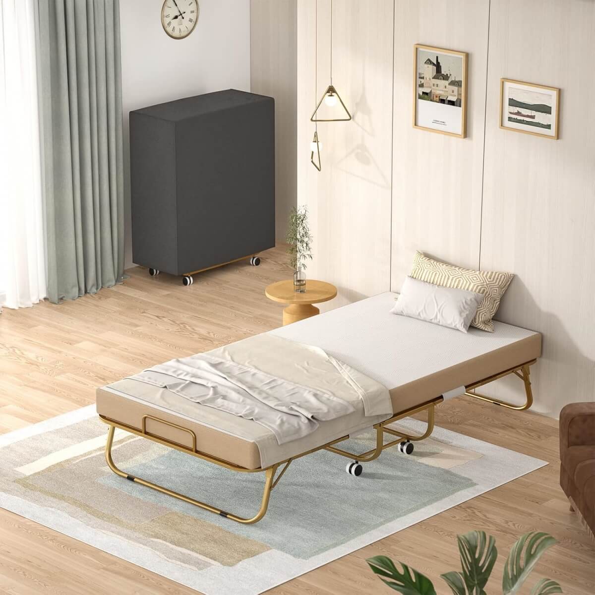 Folding Bed with Memory Foam Mattress, 75' x 31'