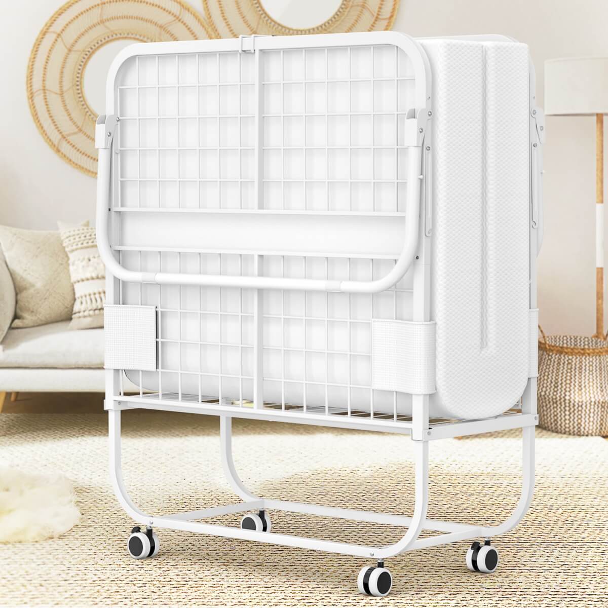 Folding Bed with Memory Foam Mattress, 75' x 31'