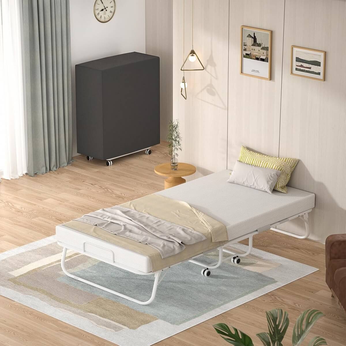 Folding Bed with Memory Foam Mattress, 75' x 31'