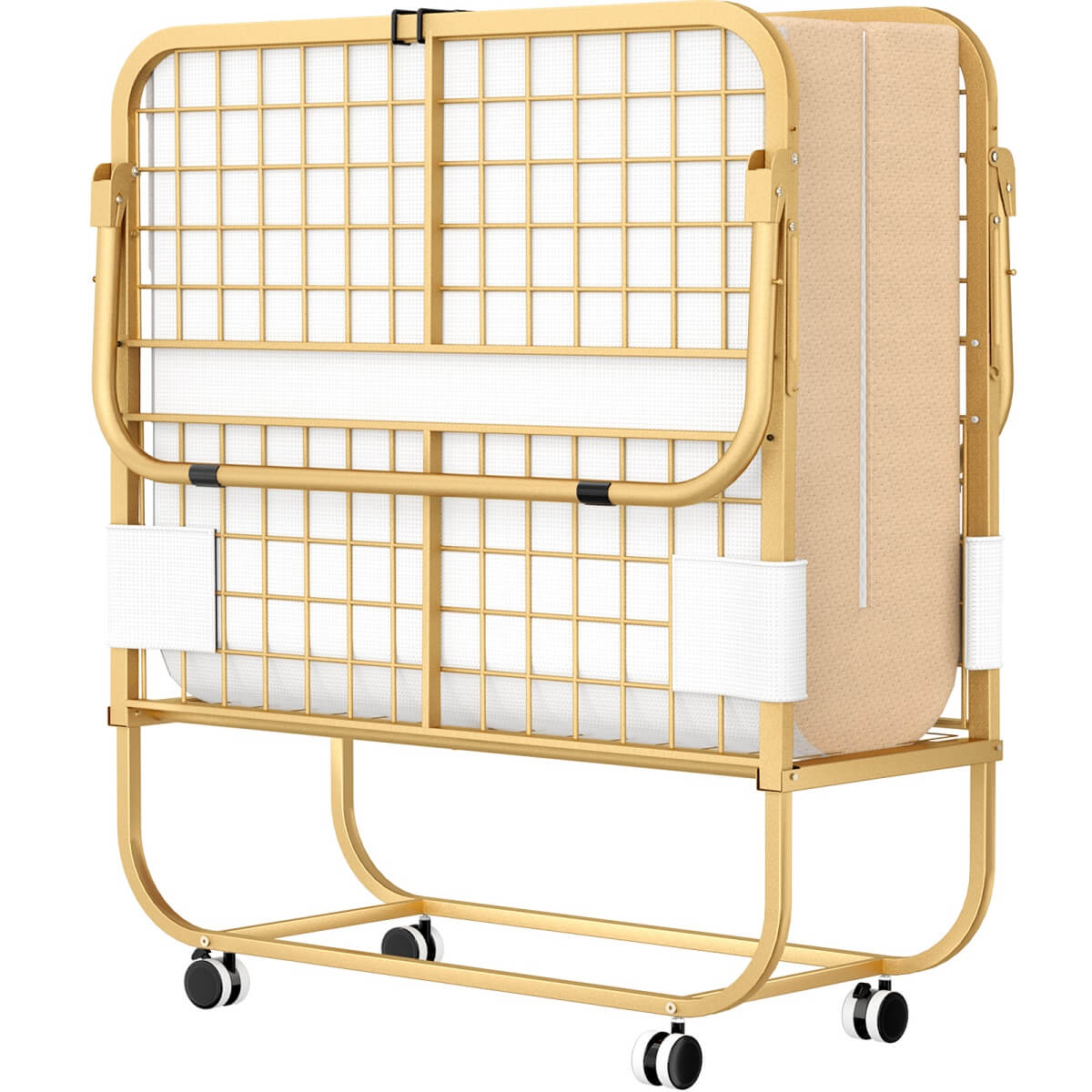Twin Size Folding Bed with Mattress, 75'' x 38''