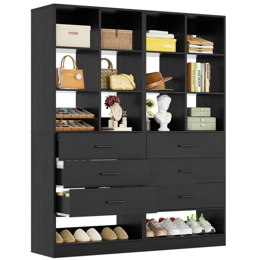 47.2" Modular Closet System Set of 2 with 6 Drawers and 12 Cube Storage