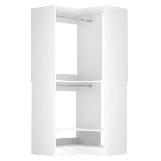 31" Modular Corner Closet Organizer System with 2 Hanging Rods and Shelves