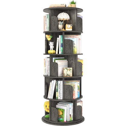 Rotating Bookshelf, 360 Display Wood Spinning Bookshelf Tower