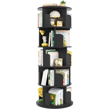 Rotating Bookshelf, 360 Display Wood Spinning Bookshelf Tower