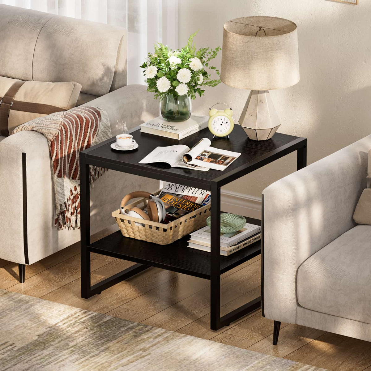 End Table, 20 Inch Square Side Table