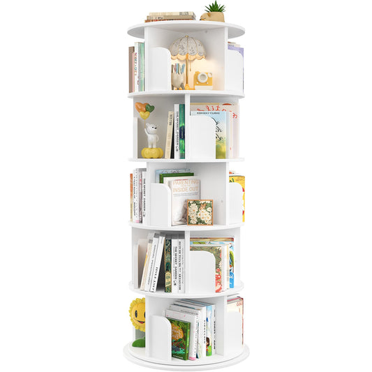 Rotating Bookshelf, 360 Display Wood Spinning Bookshelf Tower