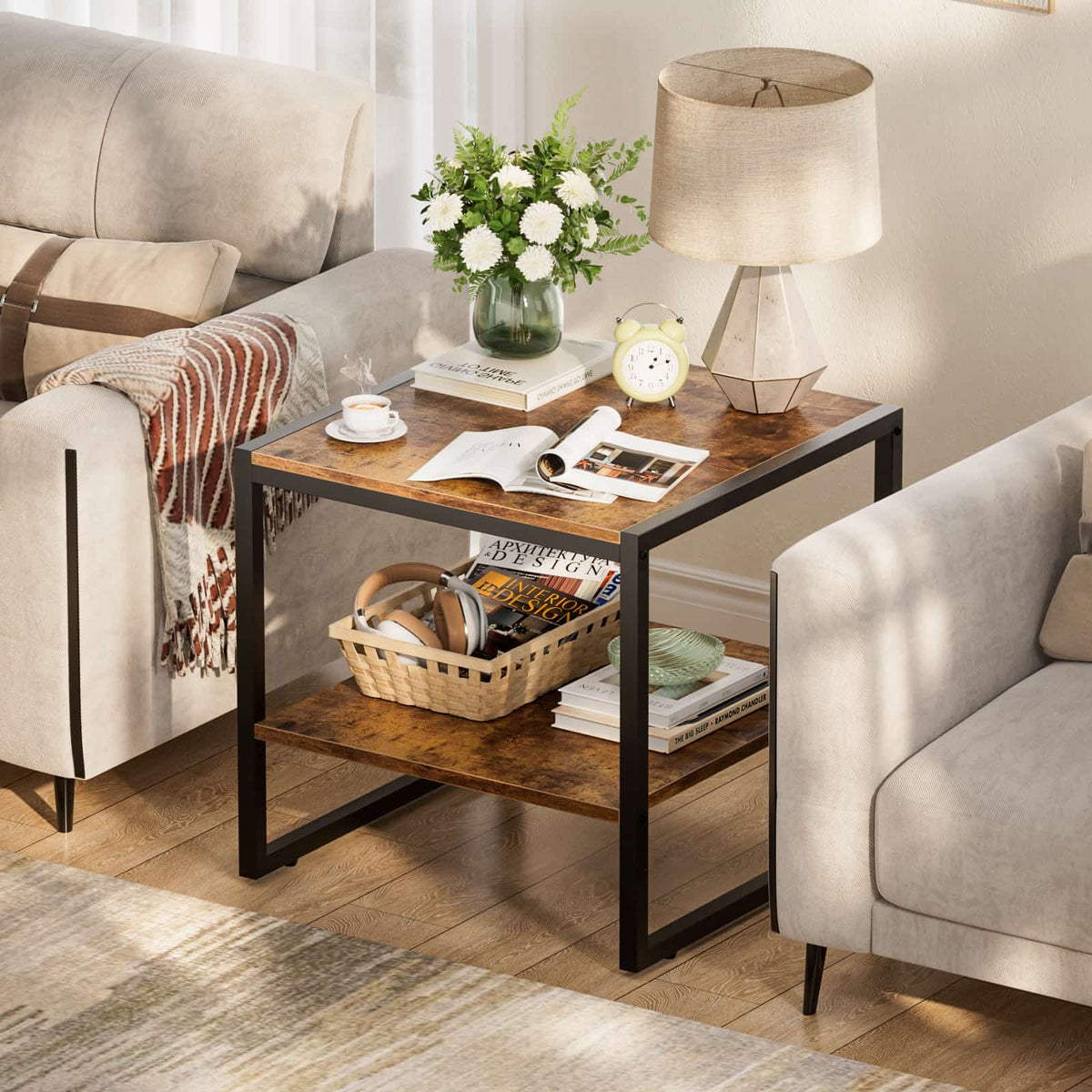 End Table, 20 Inch Square Side Table