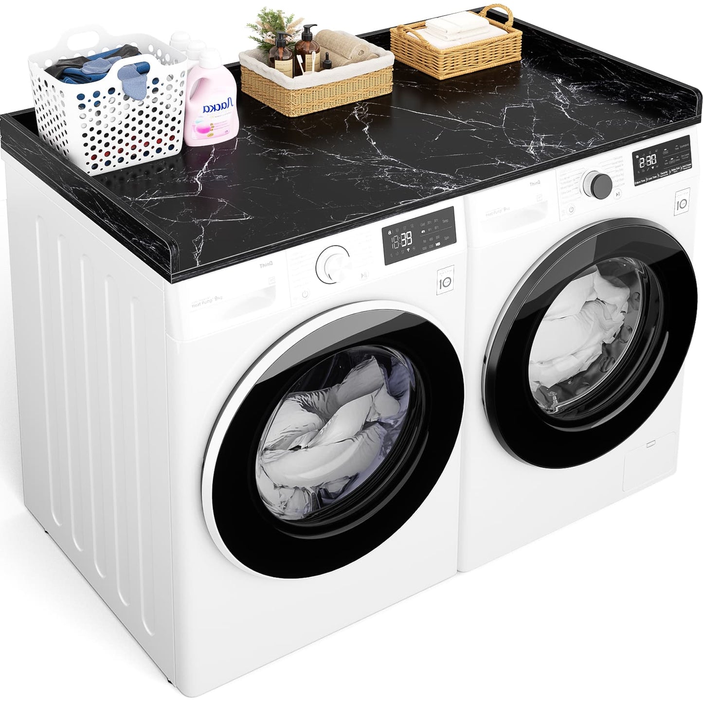 Washer and Dryer Countertop, Laundry Room Organization with Non-Slip Pads