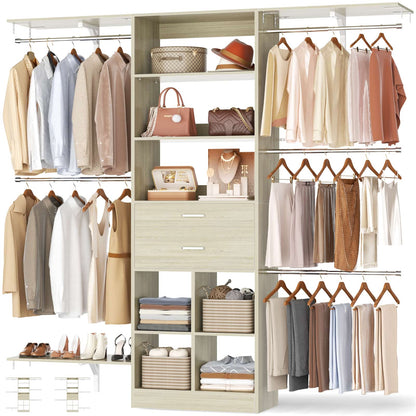 5FT Small Closet System, Baby Closet Organizer System with Wooden Drawers