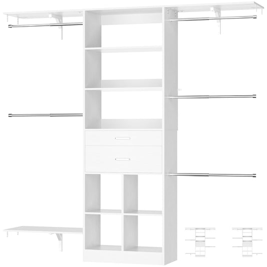 5FT Small Closet System, Baby Closet Organizer System with Wooden Drawers