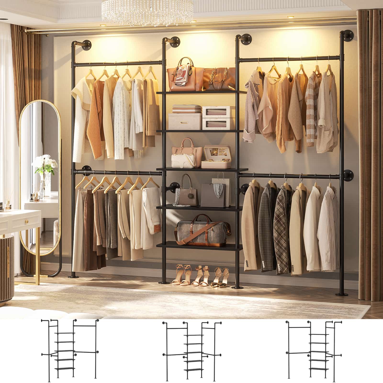 Homieasy Industrial Pipe Clothing Rack