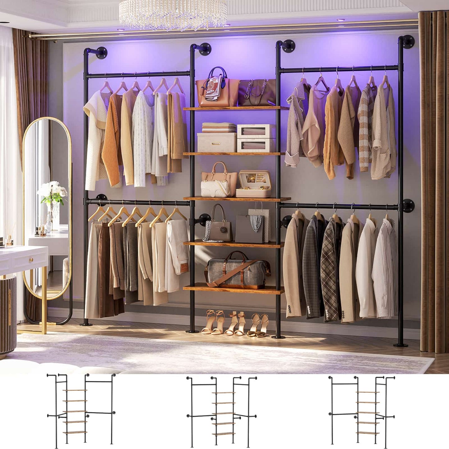 Industrial Pipe Clothing Rack