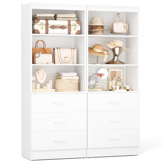 47.2" Closet Organizer System with 6 Wood Drawers