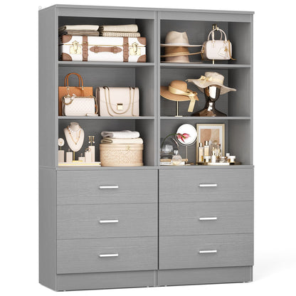 47.2" Closet Organizer System with 6 Wood Drawers