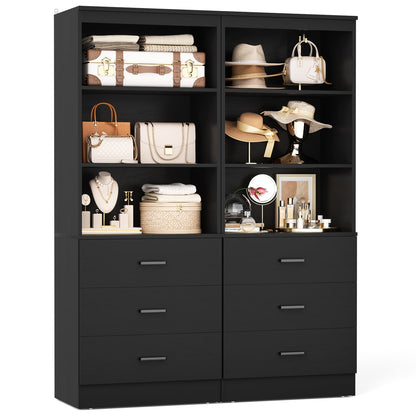 47.2" Closet Organizer System with 6 Wood Drawers