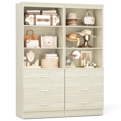 47.2" Closet Organizer System with 6 Wood Drawers