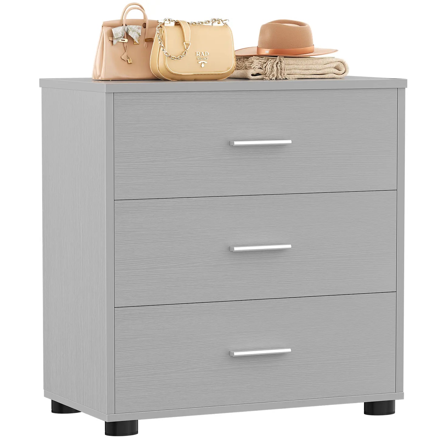 3-Drawer Wood Closet Organizer System - Multi-Functional Storage for Bedroom, Nightstand or End Table