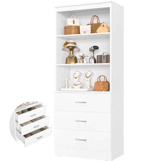 23.6" Closet Organizer System with 3 Wood Drawers