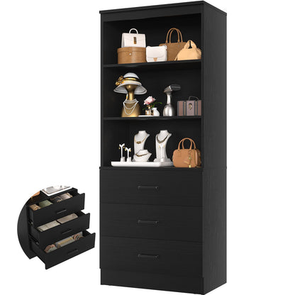 23.6" Closet Organizer System with 3 Wood Drawers
