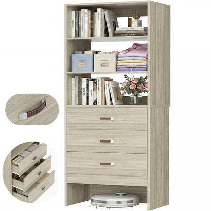 1.8FT Closet System with Leather Handles for Small Space