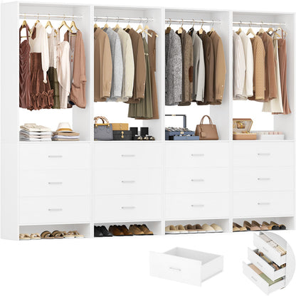 8FT Closet System with Wooden Drawers