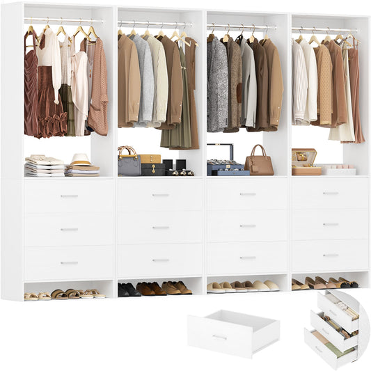 8FT Closet System with Wooden Drawers