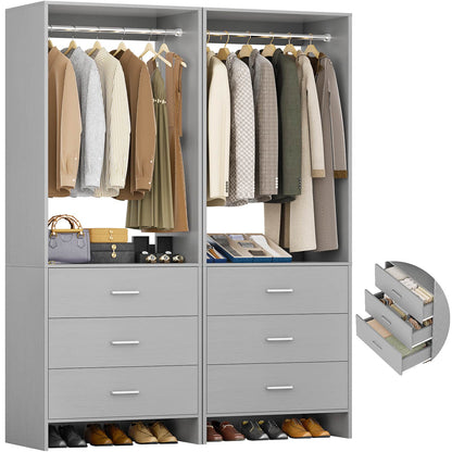 4FT Closet System with Wooden Drawers
