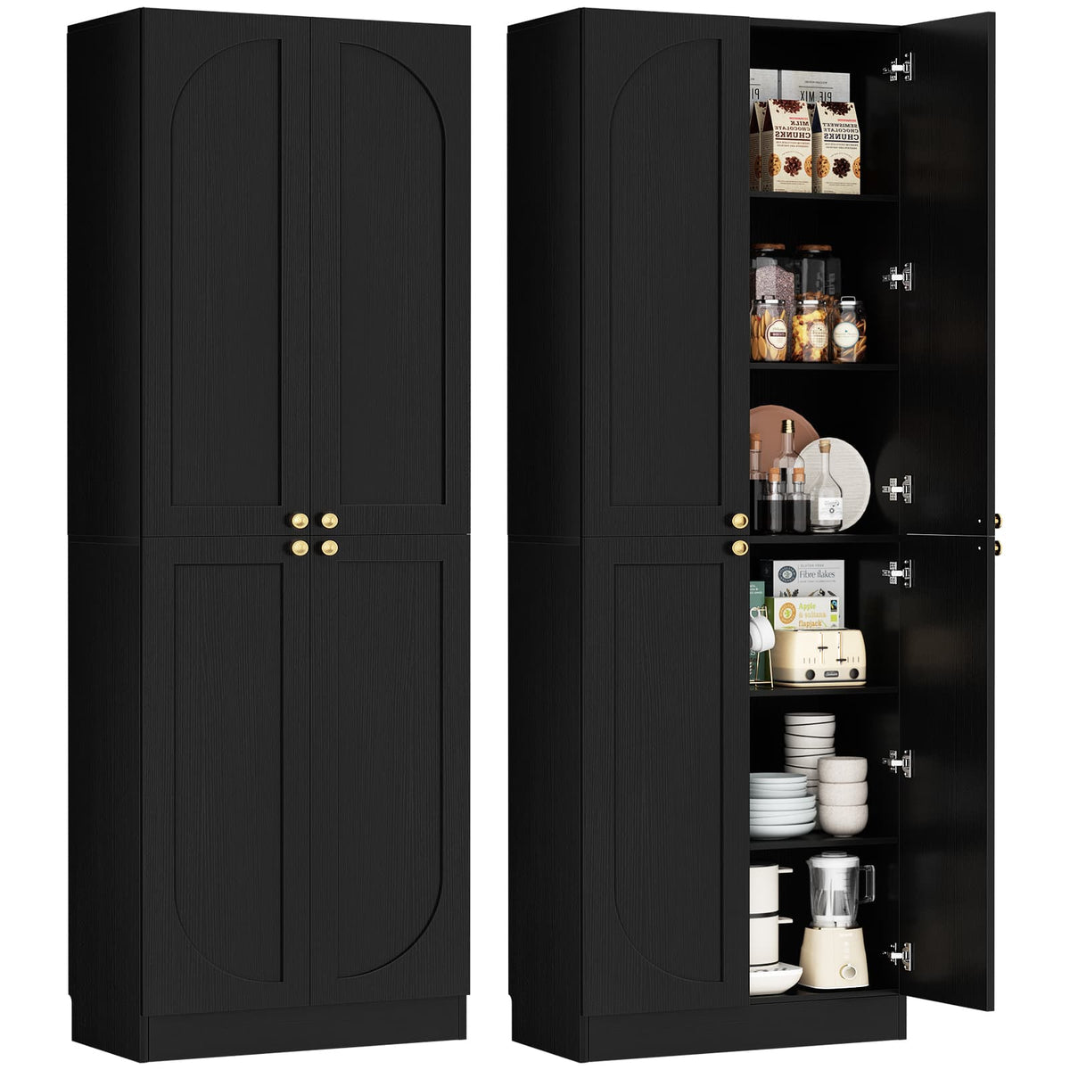 80" Kitchen Pantry with 4 Soft Close Doors