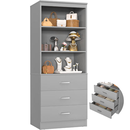 23.6" Closet Organizer System with 3 Wood Drawers