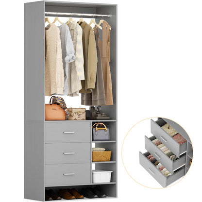 2.5FT Closet System with Wooden Drawers