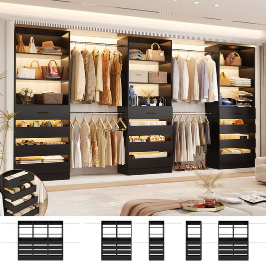 12-Drawer Customizable L-Shaped Closet System