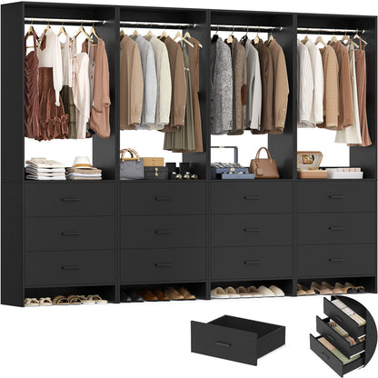 8FT Closet System with Wooden Drawers