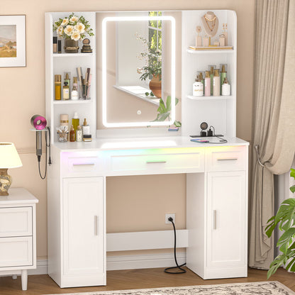 Makeup Vanity Desk with Mirror and Lights 3 Colors