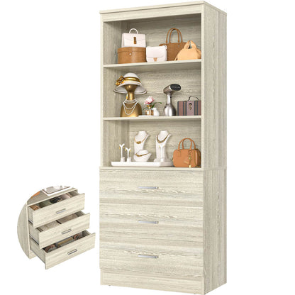 23.6" Closet Organizer System with 3 Wood Drawers