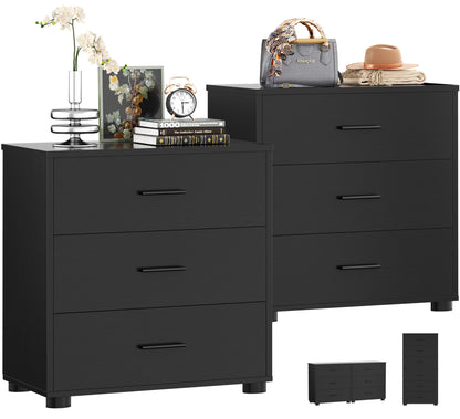 Closet Drawers Set of 2 – Wooden Closet Organizer with 3 Drawers Each, Storage Unit