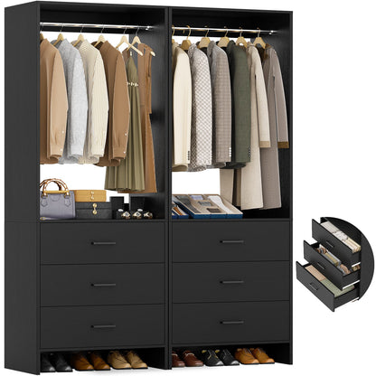 4FT Closet System with Wooden Drawers