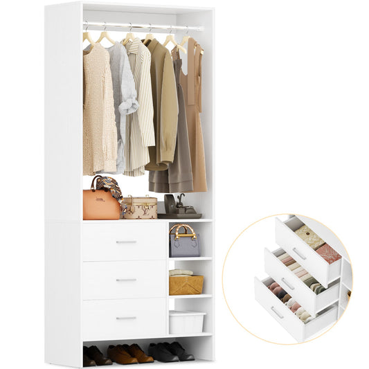 2.5FT Closet System with Wooden Drawers