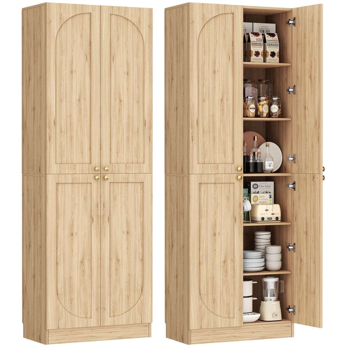 80" Kitchen Pantry with 4 Soft Close Doors