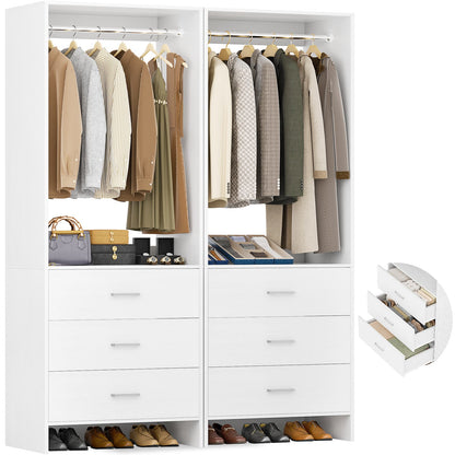 4FT Closet System with Wooden Drawers
