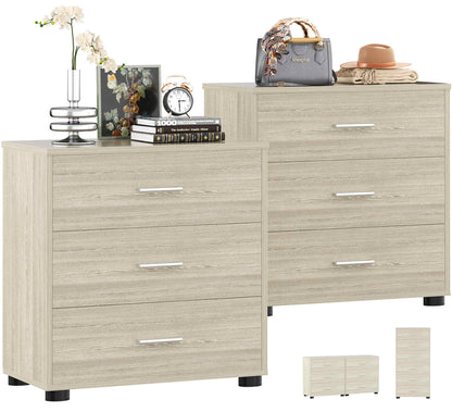Closet Drawers Set of 2 – Wooden Closet Organizer with 3 Drawers Each, Storage Unit