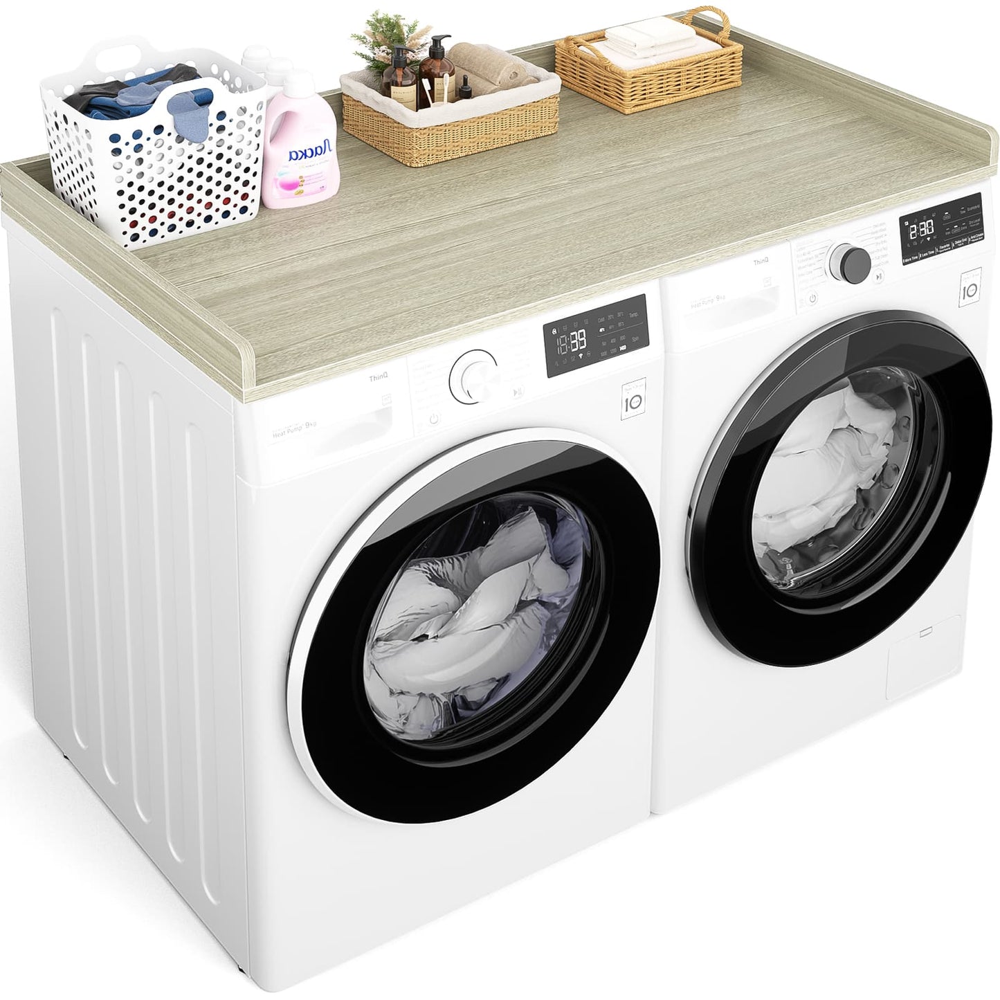 Washer and Dryer Countertop, Laundry Room Organization with Non-Slip Pads