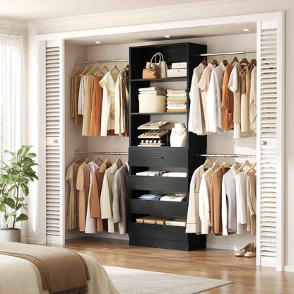 4-9 Ft Adjustable Wooden Closet Organizer System