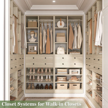 7 FT (84") Free Standing Closet Organizer System - Heavy Duty Wardrobe Tower with Drawers & Shelves
